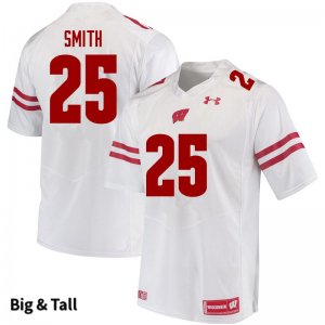 Men's Wisconsin Badgers NCAA #25 Isaac Smith White Authentic Under Armour Big & Tall Stitched College Football Jersey CA31U12IL